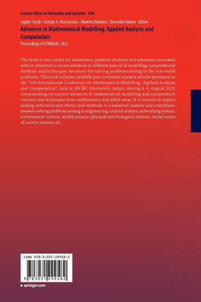 Produktbild: Advances in Mathematical Modelling, Applied Analysis and Computation