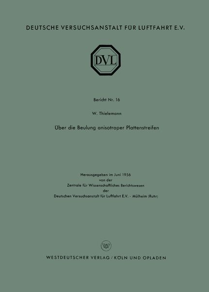 Produktbild: &Uuml;ber die Beulung anisotroper Plattenstreifen