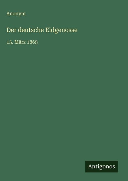 Produktbild: Der deutsche Eidgenosse