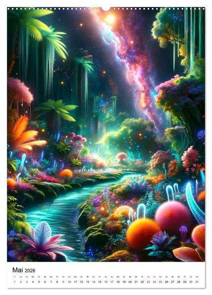 Produktbild: Astronomie Visionen - Ein von KI erschaffenes Panorama des Kosmos (hochwertiger Premium Wandkalender 2026 DIN A2 hoch), Kunstdruck in Hochglanz