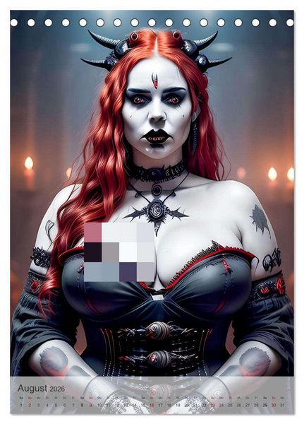 Produktbild: Dunkle Hexen und d&uuml;stere Versuchungen (Tischkalender 2026 DIN A5 hoch), CALVENDO Monatskalender