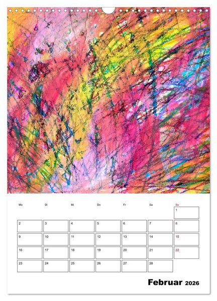 Produktbild: Ungeb&auml;ndigt frei - Abstrakte Malerei - dynamische Linien in leuchtenden Farbr&auml;umen (Wandkalender 2026 DIN A3 hoch), CALVENDO Monatskalender