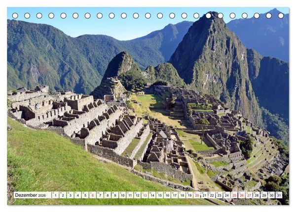 Produktbild: Inka Trail und Machu Picchu, Trekking zur ber&uuml;hmten Inkastadt (Tischkalender 2026 DIN A5 quer), CALVENDO Monatskalender