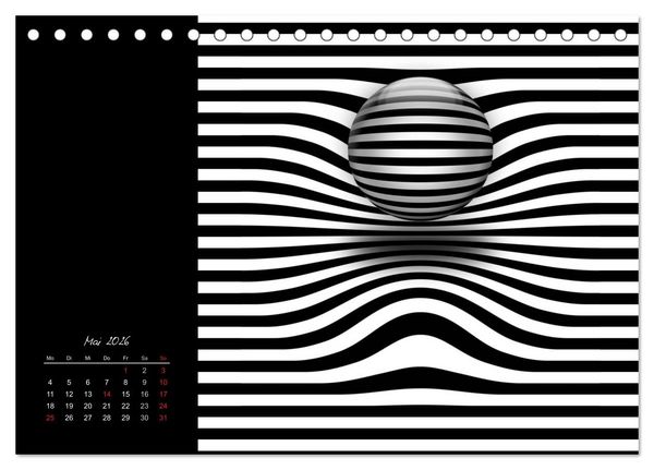 Produktbild: Optische Kunst im Quadrat (Tischkalender 2026 DIN A5 quer), CALVENDO Monatskalender