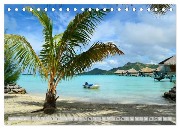 Produktbild: Bora Bora - Str&auml;nde und Landschaften (Tischkalender 2026 DIN A5 quer), CALVENDO Monatskalender