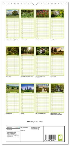 Produktbild: Familienplaner 2026 - Stimmungsvolle Rh&ouml;n mit 5 Spalten (Wandkalender, 21 x 45 cm) CALVENDO
