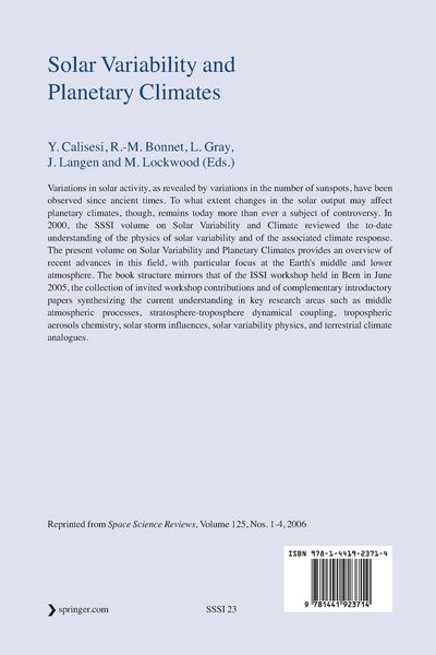 Produktbild: Solar Variability and Planetary Climates