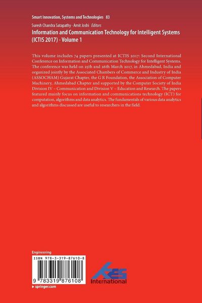 Produktbild: Information and Communication Technology for Intelligent Systems (ICTIS 2017) - Volume 1