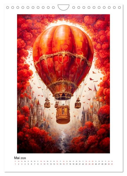 Produktbild: Rote Farbenmelodie (Wandkalender 2026 DIN A4 hoch), CALVENDO Monatskalender