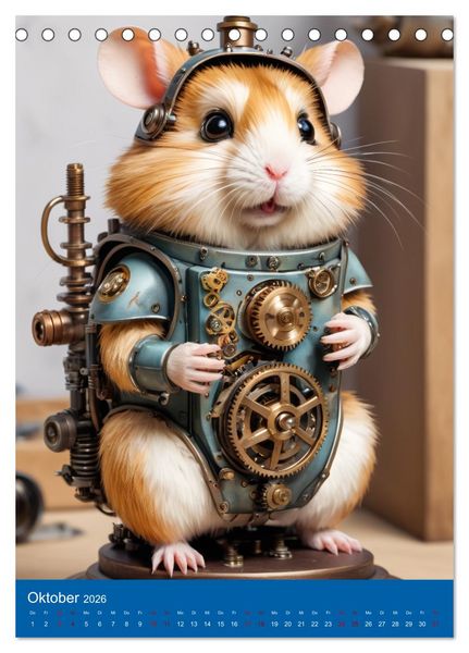Produktbild: Roboter-Hamster - niedliche kleine Roboter (Tischkalender 2026 DIN A5 hoch), CALVENDO Monatskalender