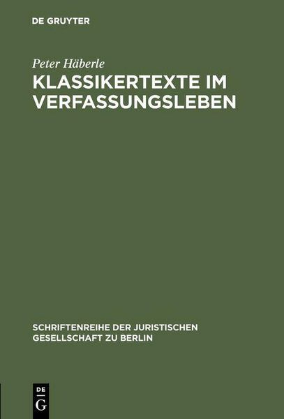 Produktbild: Klassikertexte im Verfassungsleben