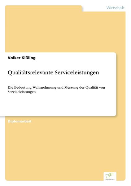 Produktbild: Qualit&auml;tsrelevante Serviceleistungen