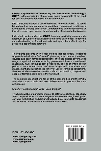 Produktbild: Specification Case Studies in RAISE