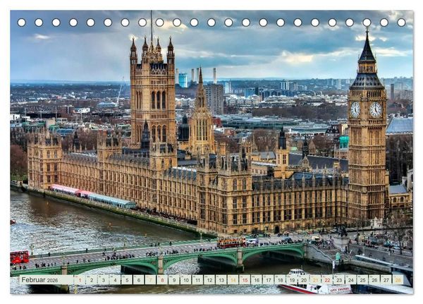 Produktbild: B&uuml;hne frei f&uuml;r London und die Themse (Tischkalender 2026 DIN A5 quer), CALVENDO Monatskalender