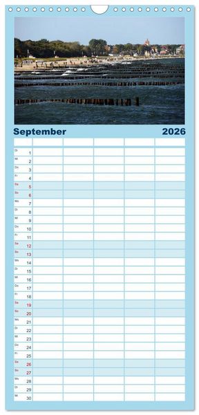 Produktbild: Familienplaner 2026 - K&uuml;hlungsborn mit 5 Spalten (Wandkalender, 21 x 45 cm) CALVENDO