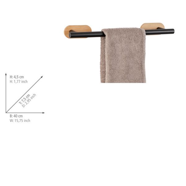 Produktbild: Turbo-Loc&reg; Badetuchstange Mod. Orea Bamboo, 40 cm, Befestigen ohne bohren