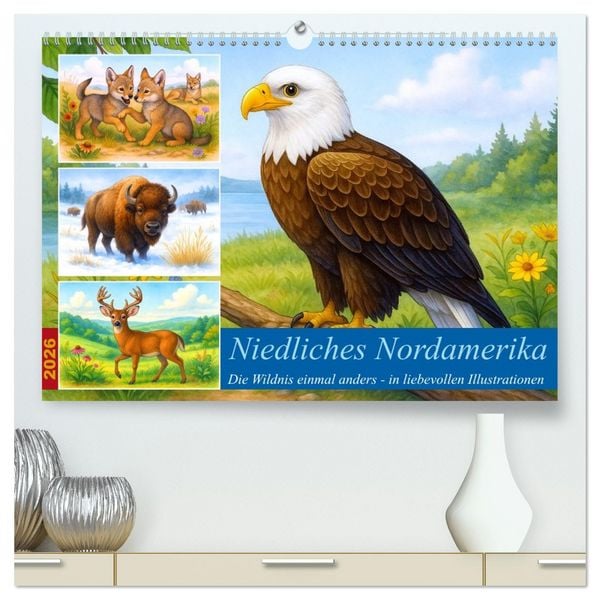 Produktbild: Niedliches Nordamerika (hochwertiger Premium Wandkalender 2026 DIN A2 quer), Kunstdruck in Hochglanz