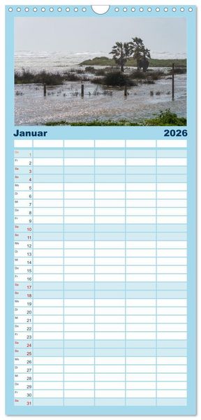 Produktbild: Familienplaner 2026 - Andalusische Atlantikk&uuml;ste mit 5 Spalten (Wandkalender, 21 x 45 cm) CALVENDO