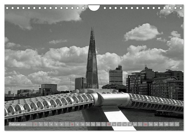 Produktbild: London in Schwarz-Wei&szlig; (Wandkalender 2026 DIN A4 quer), CALVENDO Monatskalender