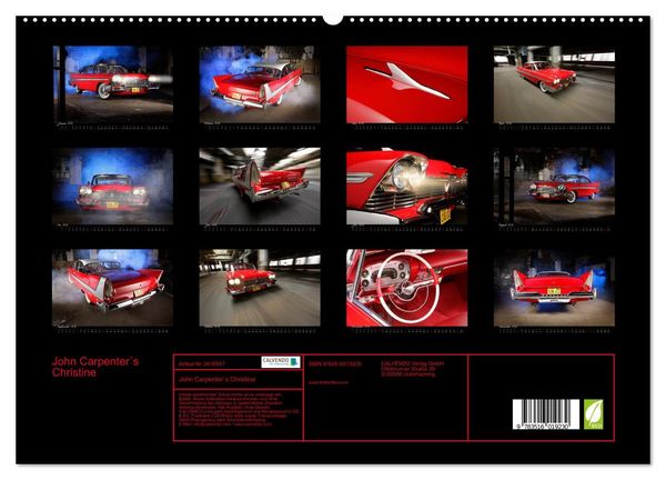 Produktbild: John Carpenter&acute;s Christine (hochwertiger Premium Wandkalender 2026 DIN A2 quer), Kunstdruck in Hochglanz