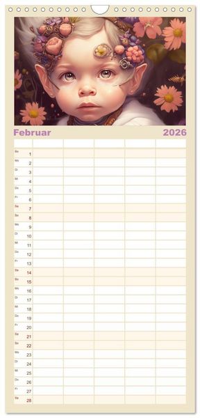 Produktbild: Familienplaner 2026 - Elfen Kinder - Die zauberhafte Welt der kleinen Elfen mit 5 Spalten (Wandkalender, 21 x 45 cm) CALVENDO