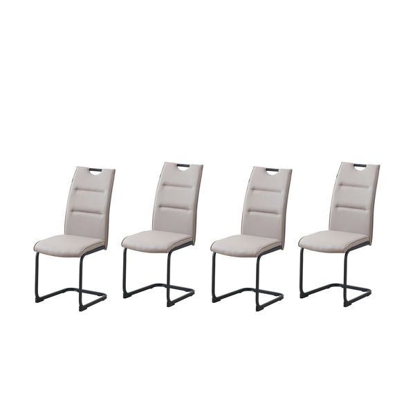 Produktbild: HTI-Living Schwingstuhl 4er Set PU cappuccino DannyP Freischwinger Esszimmerstuhl Kunstleder