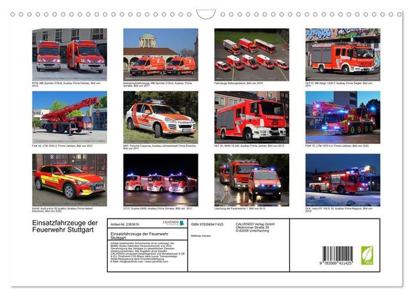 Produktbild: Einsatzfahrzeuge der Feuerwehr Stuttgart (Wandkalender 2027 DIN A3 quer), CALVENDO Monatskalender