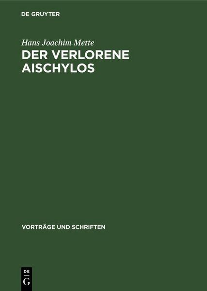 Produktbild: Der Verlorene Aischylos