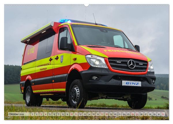 Produktbild: Feuerwehrfahrzeuge (Wandkalender 2026 DIN A2 quer), CALVENDO Monatskalender