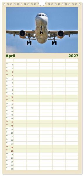 Produktbild: Familienplaner 2027 - Flugzeuge aller Art mit 5 Spalten (Wandkalender, 21 x 45 cm) CALVENDO