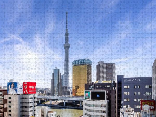 Produktbild: CALVENDO Puzzle Tokyo Skytree am Sumida River | 1000 Teile Lege-Gr&ouml;&szlig;e 64x48cm Foto-Puzzle f&uuml;r gl&uuml;ckliche Stunden