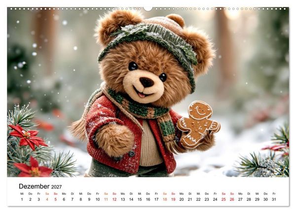 Produktbild: Teddyb&auml;r - klein aber oho (hochwertiger Premium Wandkalender 2027 DIN A2 quer), Kunstdruck in Hochglanz