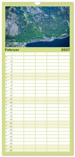 Produktbild: Familienplaner 2027 - Traumziel Hallstatt in &Ouml;sterreich mit 5 Spalten (Wandkalender, 21 x 45 cm) CALVENDO
