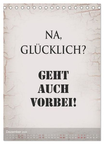 Produktbild: Ziemlich schlecht gelaunt (Tischkalender 2026 DIN A5 hoch), CALVENDO Monatskalender