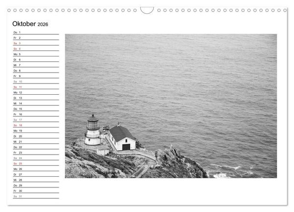 Produktbild: Leuchtt&uuml;rme der Westk&uuml;ste der USA (Wandkalender 2026 DIN A3 quer), CALVENDO Monatskalender