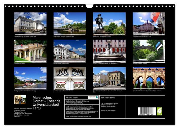 Produktbild: Malerisches Dorpat - Estlands Universit&auml;tsstadt Tartu (Wandkalender 2026 DIN A3 quer), CALVENDO Monatskalender