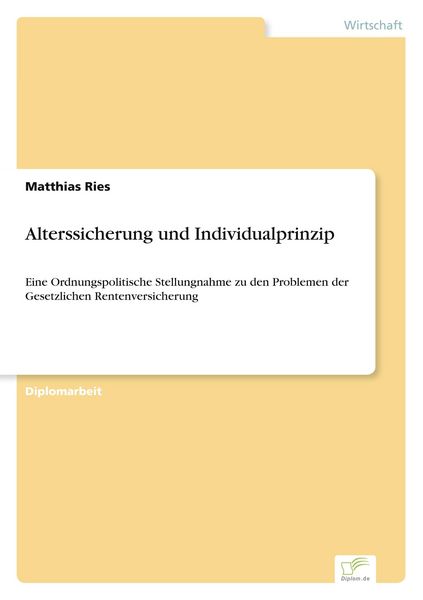 Produktbild: Alterssicherung und Individualprinzip