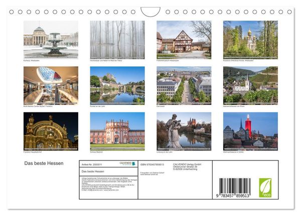 Produktbild: Das beste Hessen (Wandkalender 2026 DIN A4 quer), CALVENDO Monatskalender