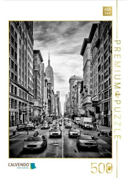 CALVENDO Puzzle NYC 5th Avenue Monochrom | 500 Teile Lege-Größe 48 × 36 cm Foto-Puzzle für Erwachsene