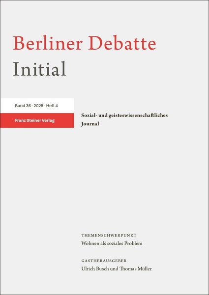 Produktbild: Berliner Debatte Initial 36 (2025) 4