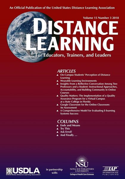 Produktbild: Distance Learning Vol 15 Issue 3