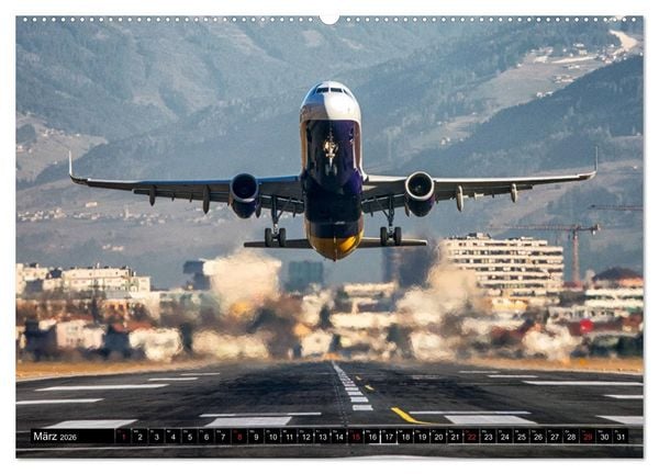 Produktbild: Flugzeugkalender 2026 (hochwertiger Premium Wandkalender 2026 DIN A2 quer), Kunstdruck in Hochglanz