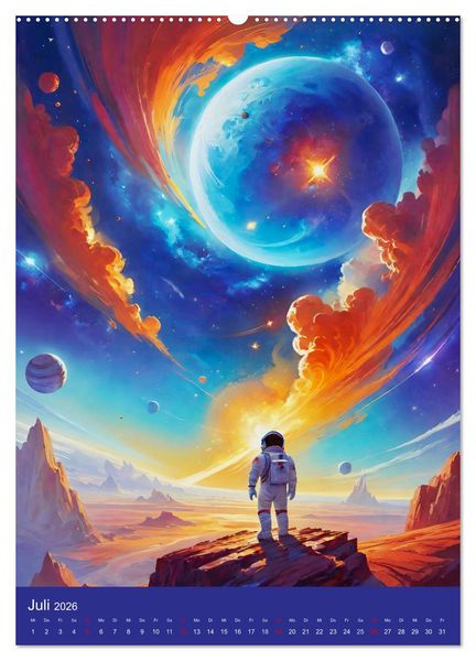 Produktbild: Astronauten. Auf Entdeckungsreise in fremde Galaxien (Wandkalender 2026 DIN A2 hoch), CALVENDO Monatskalender