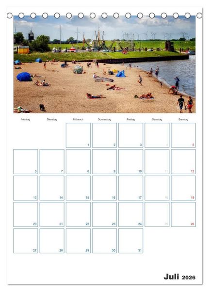 Produktbild: Friesland - Nordseebad Dangast (Tischkalender 2026 DIN A5 hoch), CALVENDO Monatskalender