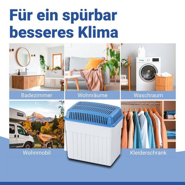 Produktbild: Luftentfeuchter 2 kg Blau, f&uuml;r R&auml;ume bis 160 m&sup3;