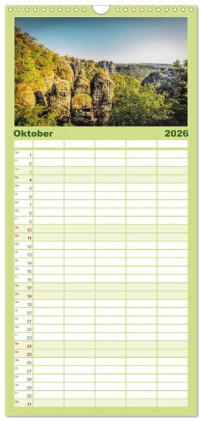 Produktbild: Familienplaner 2026 - Mystischer Malerweg mit 5 Spalten (Wandkalender, 21 x 45 cm) CALVENDO