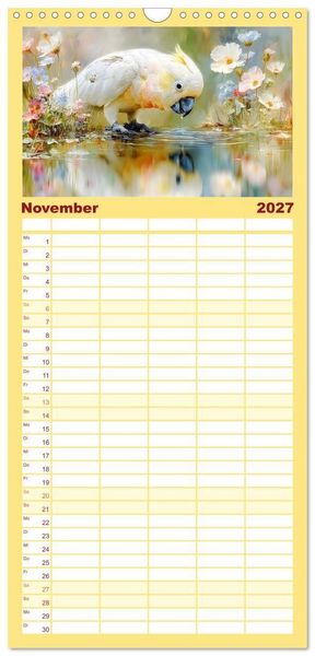 Produktbild: Familienplaner 2027 - Kakadus. Papageien an Australiens K&uuml;ste mit 5 Spalten (Wandkalender, 21 x 45 cm) CALVENDO
