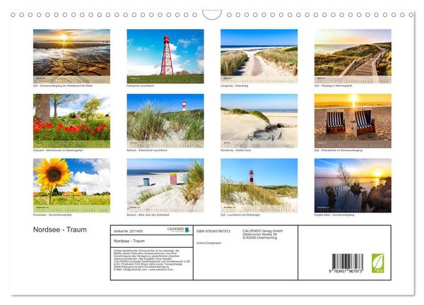 Produktbild: Nordsee - Traum (Wandkalender 2026 DIN A3 quer), CALVENDO Monatskalender