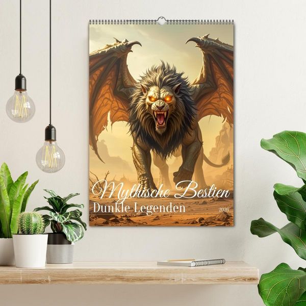 Produktbild: Mythische Bestien &ndash; Dunkle Legenden (Wandkalender 2026 DIN A2 hoch), CALVENDO Monatskalender