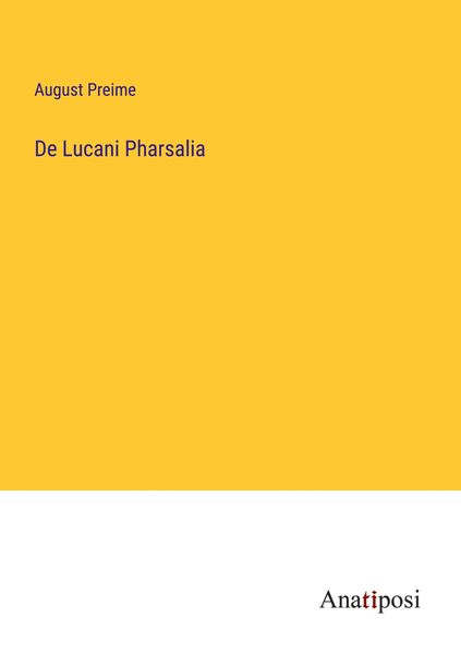 Produktbild: De Lucani Pharsalia